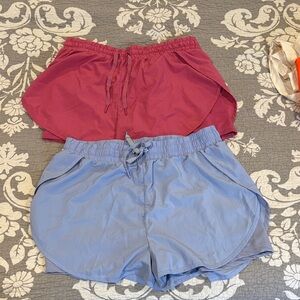 BuffBunny Athletic Shorts in Maroon and Light Blue